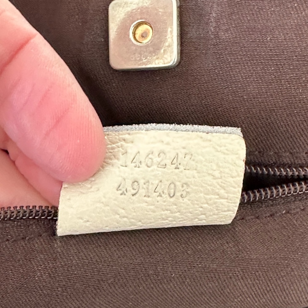 Gucci signature print GG canvas bag off-white messenger abbey pocket tote #H97 - Picture 7 of 10